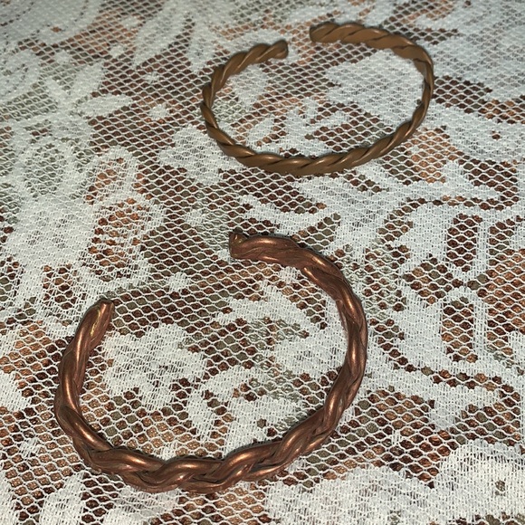 Vintage braided copper bracelets unisex - Picture 3 of 11